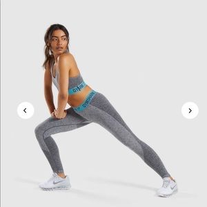 Gymshark Flex FULL SET Charcoal marl & teal leggings & sports bra